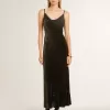 Zwarte slipdress voor dames met fluweeleffect