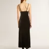 Zwarte slipdress voor dames met fluweeleffect