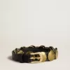 Zwarte Trinidad-riem van gewassen leer met gouden studs