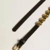 Zwarte Trinidad-riem van gewassen leer met gouden studs