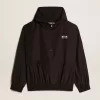 Zwarte windbreaker met capuchon