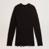 Zwarte wollen herentrui met distressed effect